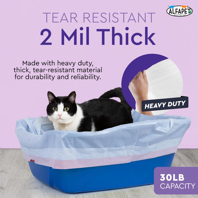 Alfapet Cat Litter Box Liners Alfapet Heavy Duty Flat Bottom - Extra Giant 5 Count - Tear-Resistant Cat Litter Bags - Kitty Litter Liners for Rectangular Litterbox Pans, 36â€ x 18â€ x 2MIL Thick 30 lb Capacity - Image 4